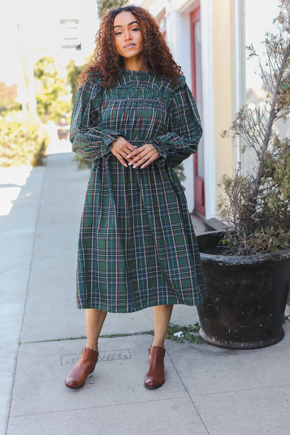 All I Want Hunter Green Plaid Check Woven Pocketed Dress-Haptics-[option4]-[option5]-[option6]-[option7]-[option8]-Shop-Boutique-Clothing-for-Women-Online