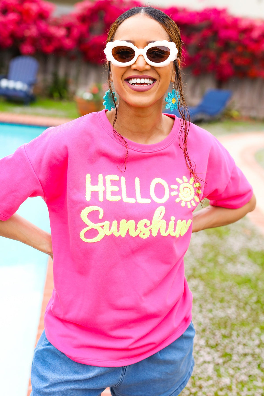 Feeling Joyful "Hello Sunshine" Embroidered French Terry Top-Haptics-[option4]-[option5]-[option6]-[option7]-[option8]-Shop-Boutique-Clothing-for-Women-Online