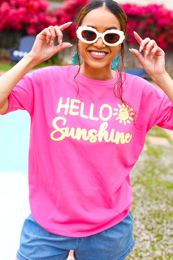 Feeling Joyful "Hello Sunshine" Embroidered French Terry Top-Haptics-[option4]-[option5]-[option6]-[option7]-[option8]-Shop-Boutique-Clothing-for-Women-Online