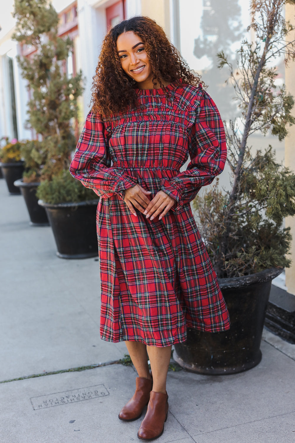 All I Want Hunter Red Plaid Check Woven Pocketed Dress-Haptics-[option4]-[option5]-[option6]-[option7]-[option8]-Shop-Boutique-Clothing-for-Women-Online