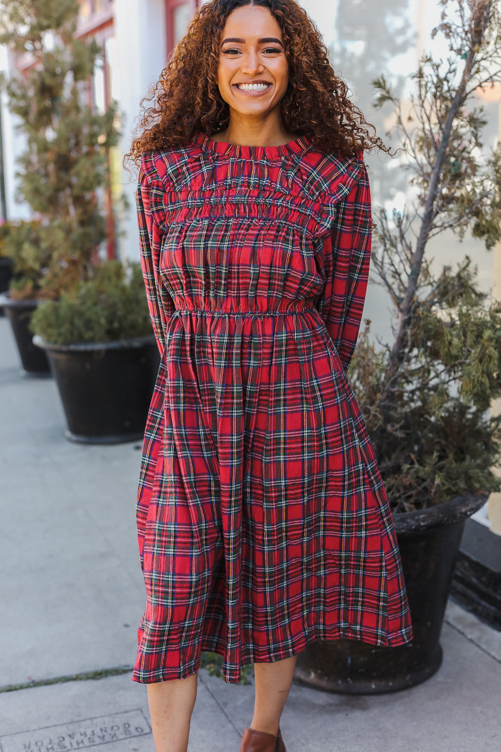 All I Want Hunter Red Plaid Check Woven Pocketed Dress-Haptics-[option4]-[option5]-[option6]-[option7]-[option8]-Shop-Boutique-Clothing-for-Women-Online