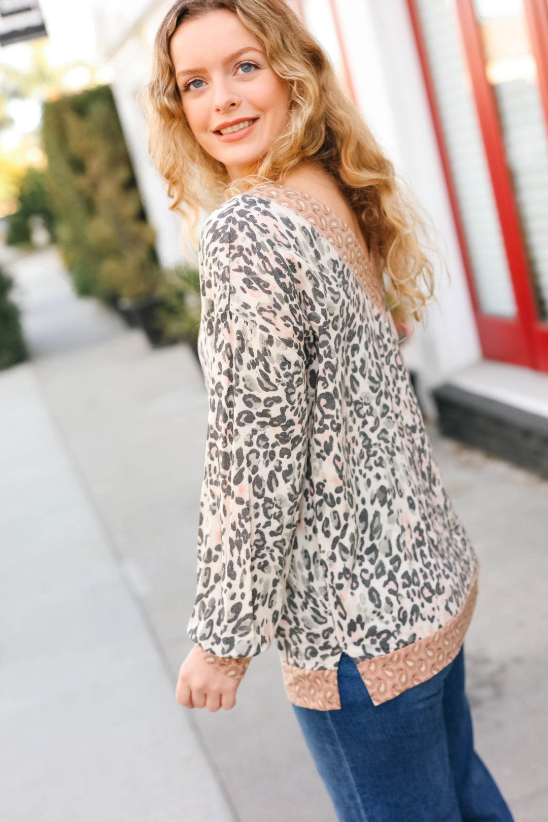 Go All Out Cream Animal Print Paisley Print V Neck Top-Vanilla Bay-[option4]-[option5]-[option6]-[option7]-[option8]-Shop-Boutique-Clothing-for-Women-Online