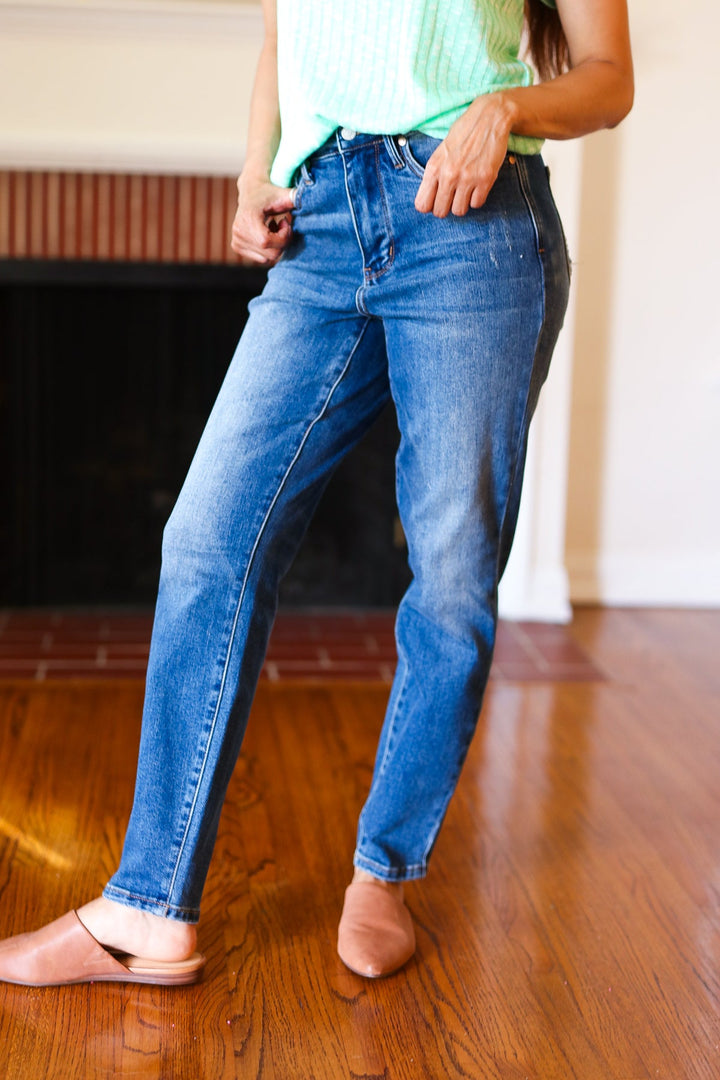 Judy Blue Everyday Dark Denim Slim Fit High Rise Jeans-Judy Blue-[option4]-[option5]-[option6]-[option7]-[option8]-Shop-Boutique-Clothing-for-Women-Online