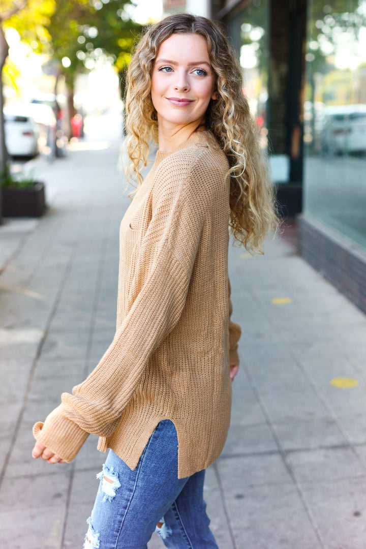 Classy Chic Taupe Mock Neck Chest Pocket Knit Sweater-Haptics-[option4]-[option5]-[option6]-[option7]-[option8]-Shop-Boutique-Clothing-for-Women-Online