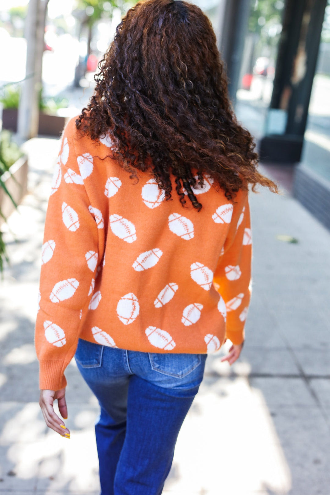 Game Day Orange Football Print Jacquard Knit Sweater-Haptics-[option4]-[option5]-[option6]-[option7]-[option8]-Shop-Boutique-Clothing-for-Women-Online