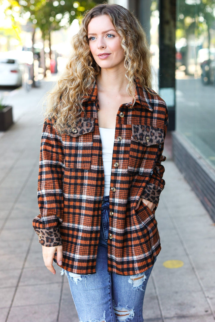 Put Together Rust Plaid & Animal Print Button Down Shacket-Haptics-[option4]-[option5]-[option6]-[option7]-[option8]-Shop-Boutique-Clothing-for-Women-Online