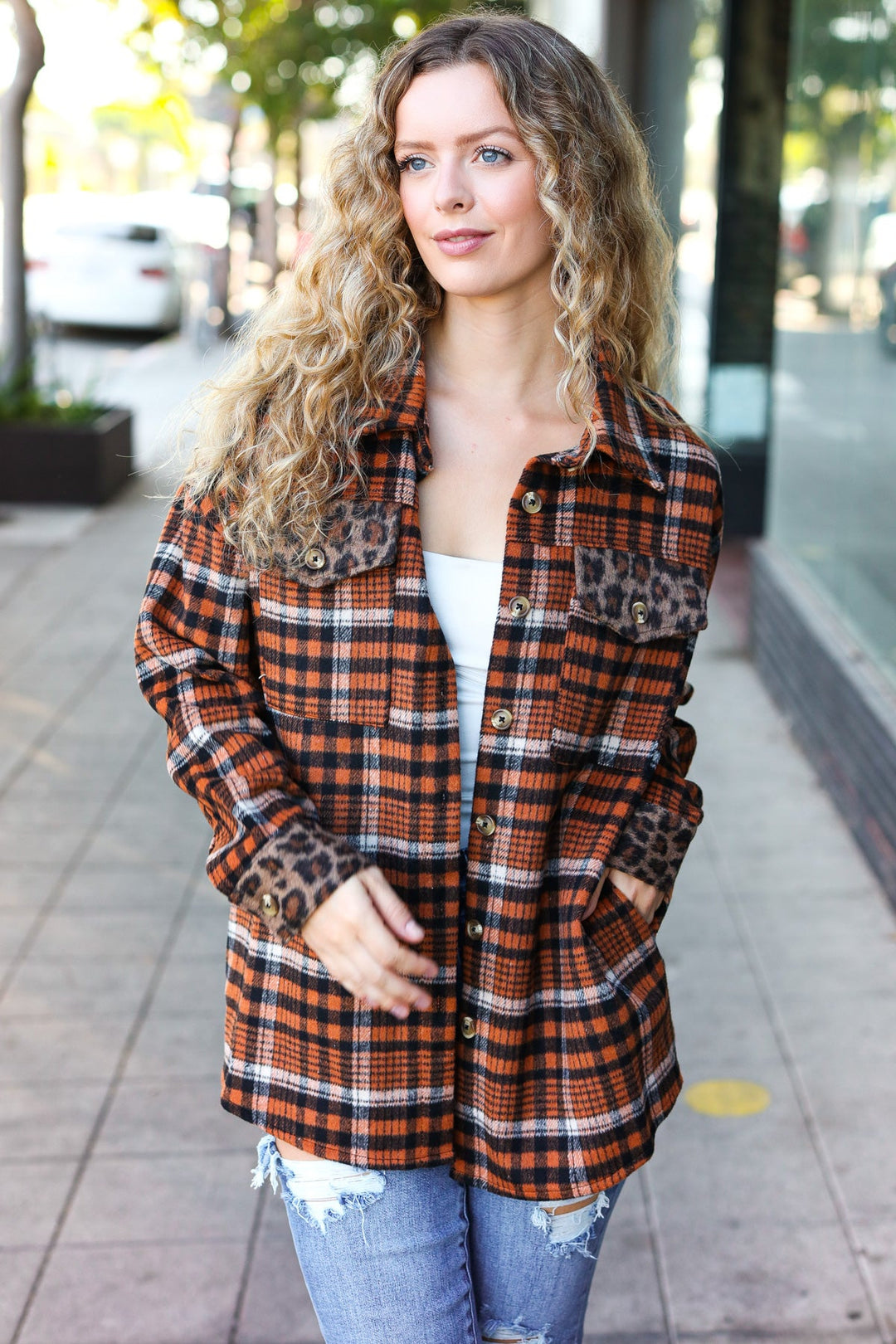 Put Together Rust Plaid & Animal Print Button Down Shacket-Haptics-[option4]-[option5]-[option6]-[option7]-[option8]-Shop-Boutique-Clothing-for-Women-Online