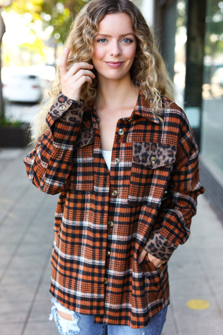 Put Together Rust Plaid & Animal Print Button Down Shacket-Haptics-[option4]-[option5]-[option6]-[option7]-[option8]-Shop-Boutique-Clothing-for-Women-Online