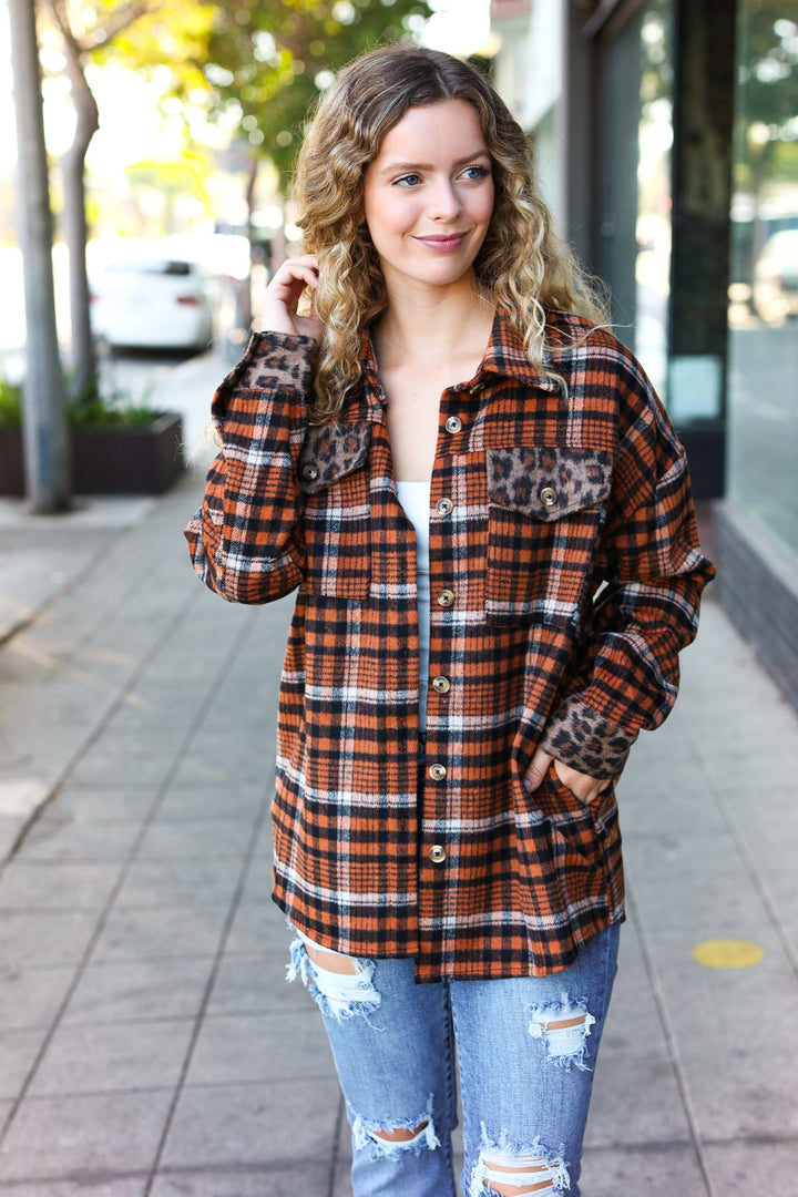 Put Together Rust Plaid & Animal Print Button Down Shacket-Haptics-[option4]-[option5]-[option6]-[option7]-[option8]-Shop-Boutique-Clothing-for-Women-Online