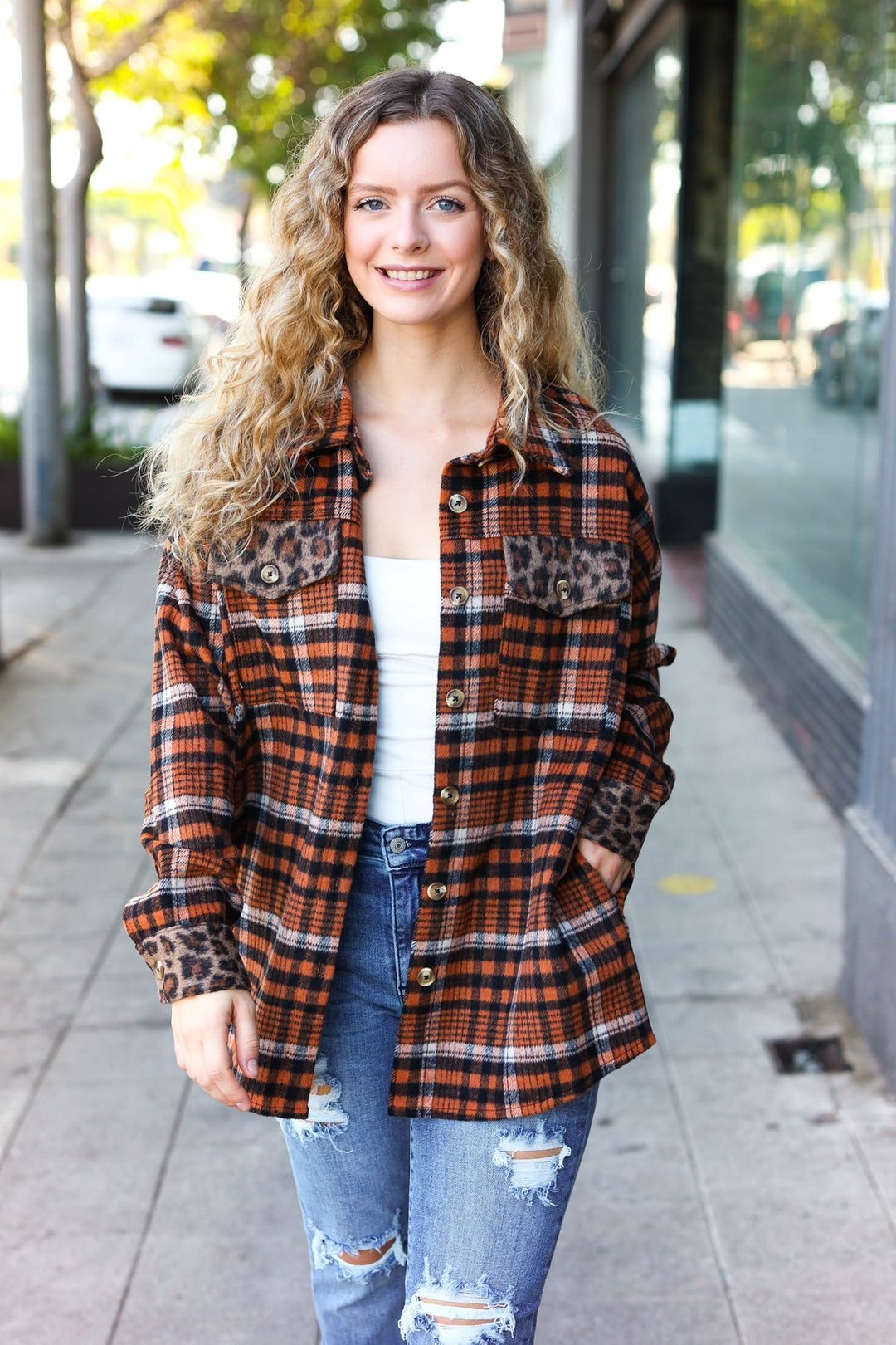 Put Together Rust Plaid & Animal Print Button Down Shacket-Haptics-[option4]-[option5]-[option6]-[option7]-[option8]-Shop-Boutique-Clothing-for-Women-Online