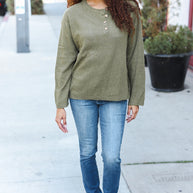 Beautiful You Moss Green Button Down Ribbed Sweater-Bibi-[option4]-[option5]-[option6]-[option7]-[option8]-Shop-Boutique-Clothing-for-Women-Online