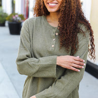 Beautiful You Moss Green Button Down Ribbed Sweater-Bibi-[option4]-[option5]-[option6]-[option7]-[option8]-Shop-Boutique-Clothing-for-Women-Online