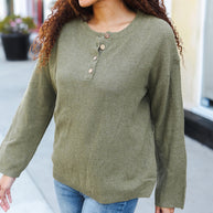 Beautiful You Moss Green Button Down Ribbed Sweater-Bibi-[option4]-[option5]-[option6]-[option7]-[option8]-Shop-Boutique-Clothing-for-Women-Online