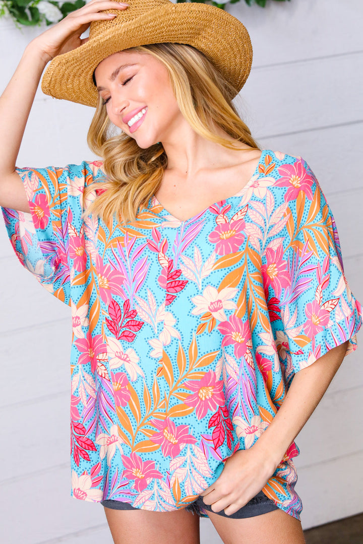 Multicolor Tropical Floral Print Woven Top-Haptics-[option4]-[option5]-[option6]-[option7]-[option8]-Shop-Boutique-Clothing-for-Women-Online