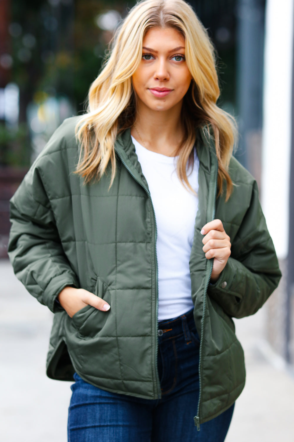 Eyes On You Olive Quilted Puffer Jacket-Bloom 2023 Winter Sale-[option4]-[option5]-[option6]-[option7]-[option8]-Shop-Boutique-Clothing-for-Women-Online