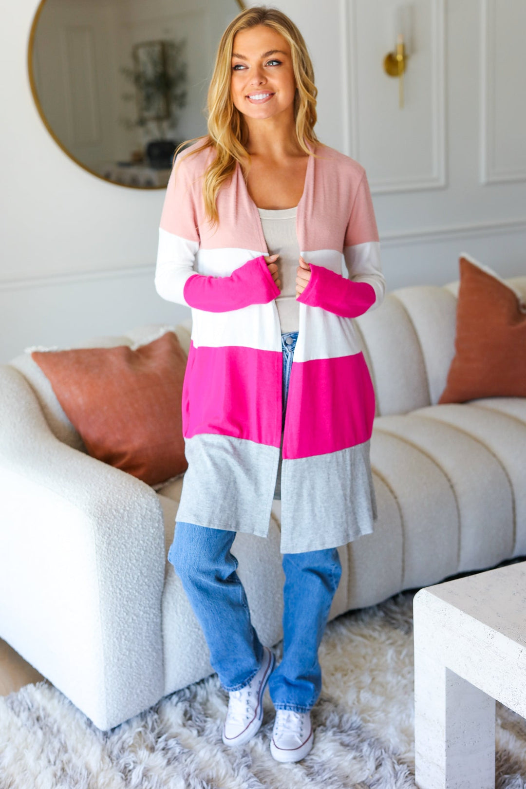 Face The Day Blush Wide Stripe Hacci Colorblock Cardigan-Haptics-Small-[option4]-[option5]-[option6]-[option7]-[option8]-Shop-Boutique-Clothing-for-Women-Online