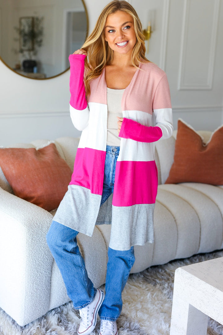 Face The Day Blush Wide Stripe Hacci Colorblock Cardigan-Haptics-Small-[option4]-[option5]-[option6]-[option7]-[option8]-Shop-Boutique-Clothing-for-Women-Online