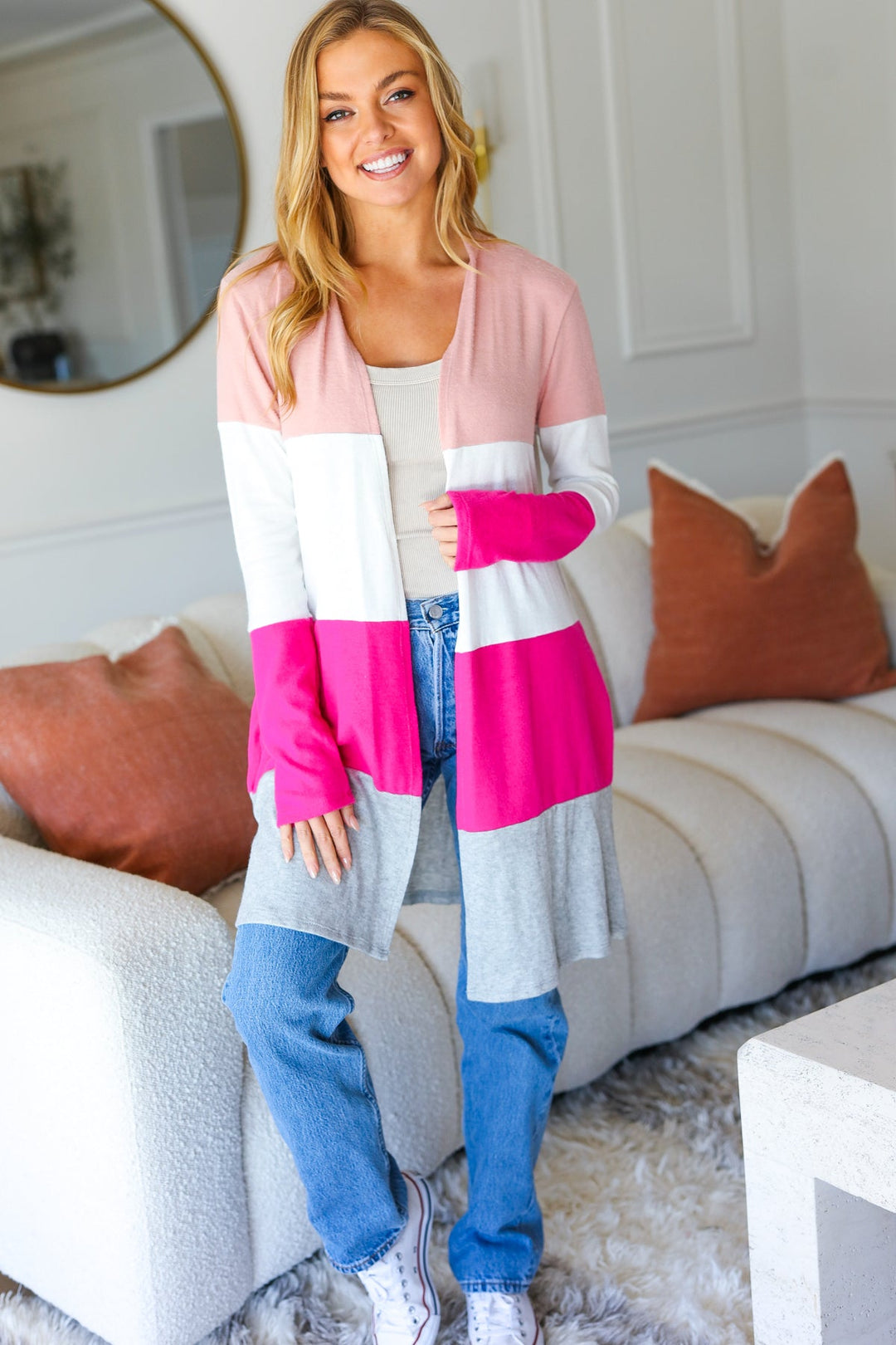 Face The Day Blush Wide Stripe Hacci Colorblock Cardigan-Haptics-Small-[option4]-[option5]-[option6]-[option7]-[option8]-Shop-Boutique-Clothing-for-Women-Online