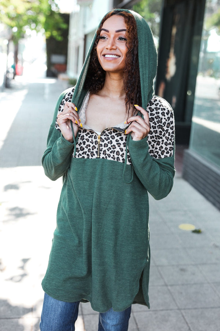 Diva Dreams Olive Leopard Print Half Zip Longline Hoodie-Beeson River-[option4]-[option5]-[option6]-[option7]-[option8]-Shop-Boutique-Clothing-for-Women-Online