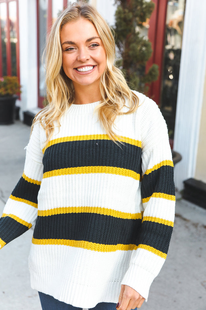 Casual Chic Yellow & Ivory Stripe Oversize Knit Sweater-Reborn J-[option4]-[option5]-[option6]-[option7]-[option8]-Shop-Boutique-Clothing-for-Women-Online