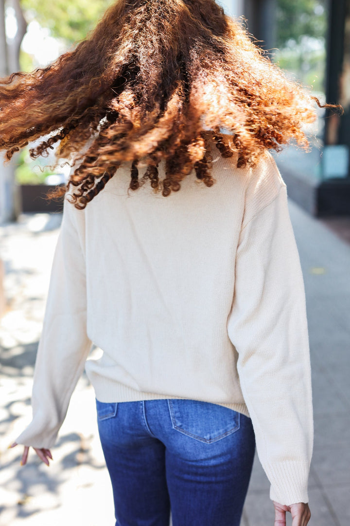 Taupe Embroidered Pumpkin Oversized Sweater-Haptics-[option4]-[option5]-[option6]-[option7]-[option8]-Shop-Boutique-Clothing-for-Women-Online