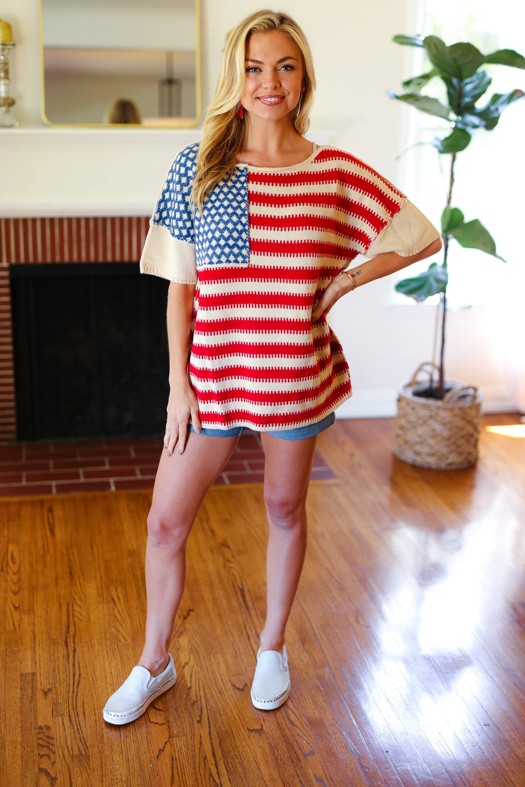 American Flag Jacquard Knit Sweater Top-Haptics-[option4]-[option5]-[option6]-[option7]-[option8]-Shop-Boutique-Clothing-for-Women-Online