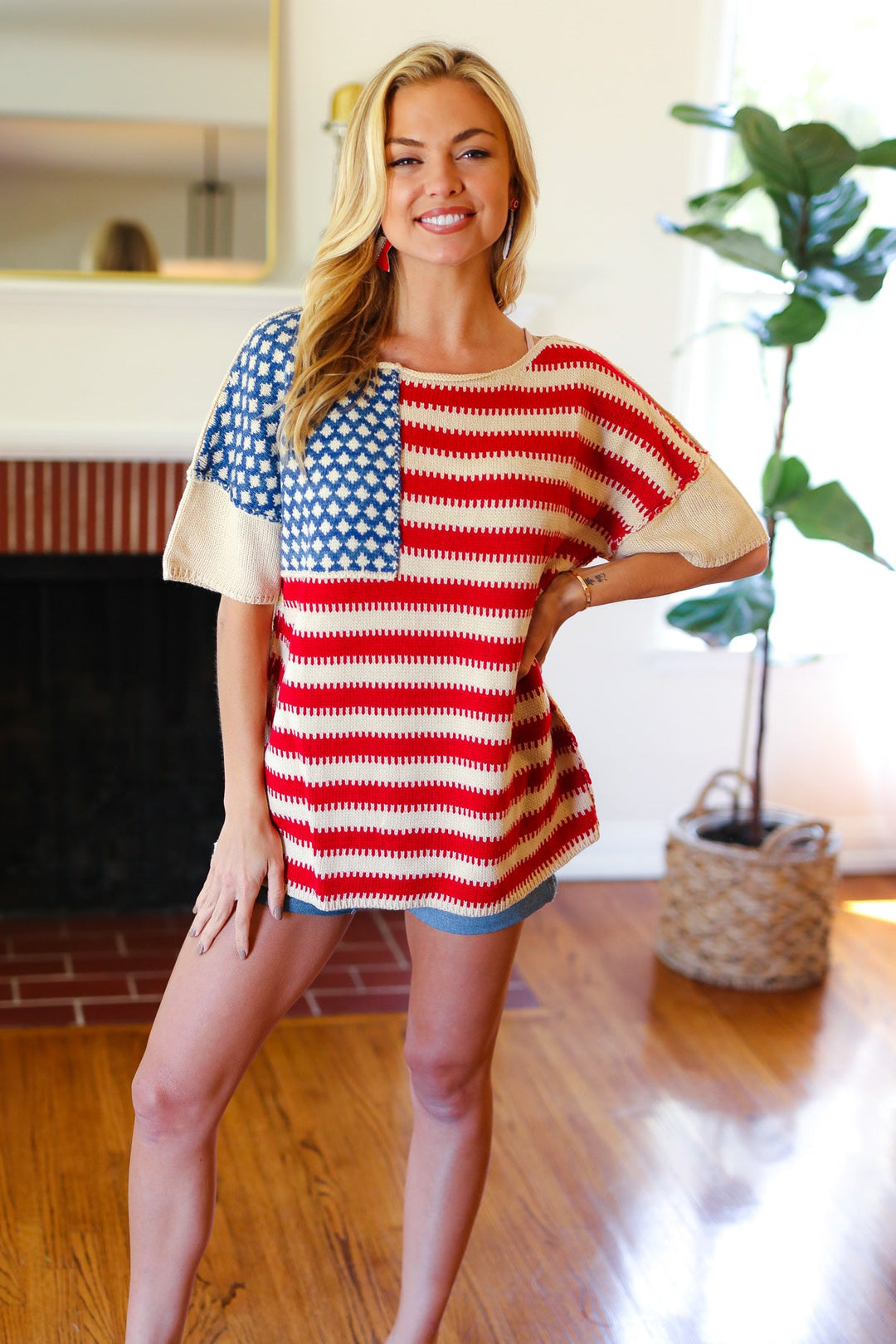 American Flag Jacquard Knit Sweater Top-Haptics-[option4]-[option5]-[option6]-[option7]-[option8]-Shop-Boutique-Clothing-for-Women-Online