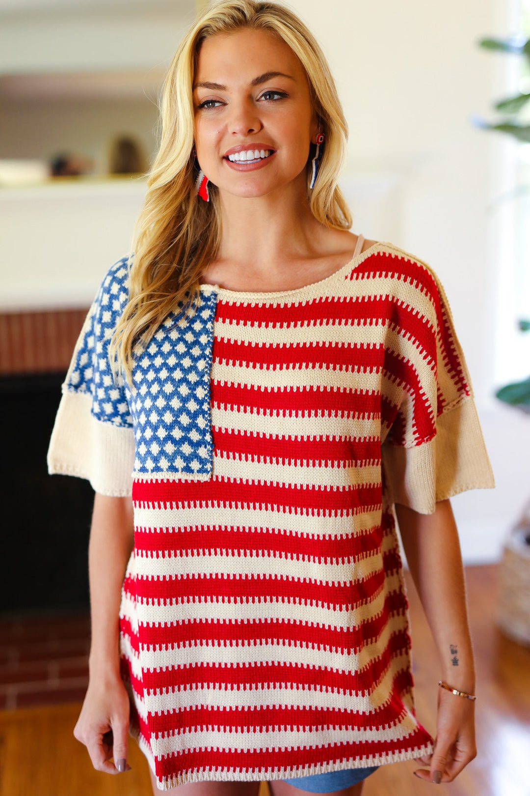 American Flag Jacquard Knit Sweater Top-Haptics-[option4]-[option5]-[option6]-[option7]-[option8]-Shop-Boutique-Clothing-for-Women-Online