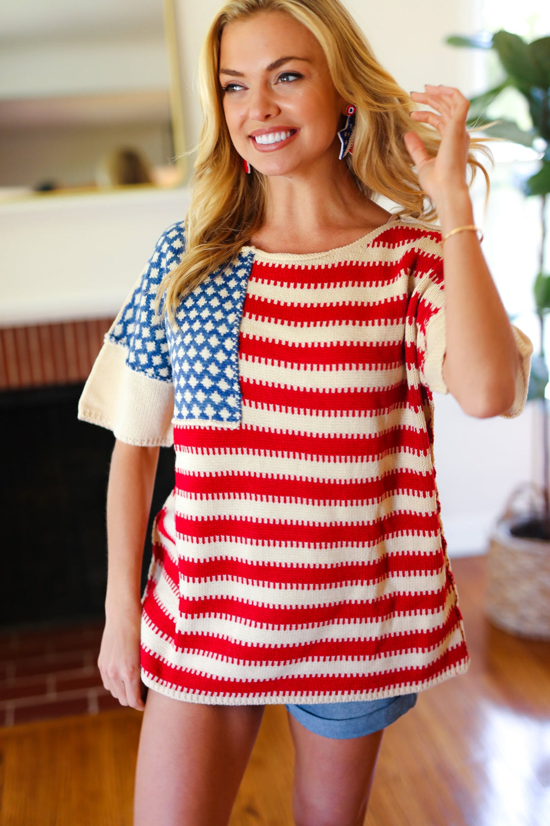 American Flag Jacquard Knit Sweater Top-Haptics-[option4]-[option5]-[option6]-[option7]-[option8]-Shop-Boutique-Clothing-for-Women-Online