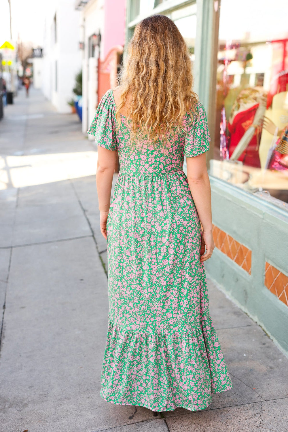 Perfectly You Green Ditzy Floral Fit & Flare Maxi Dress-Haptics-[option4]-[option5]-[option6]-[option7]-[option8]-Shop-Boutique-Clothing-for-Women-Online