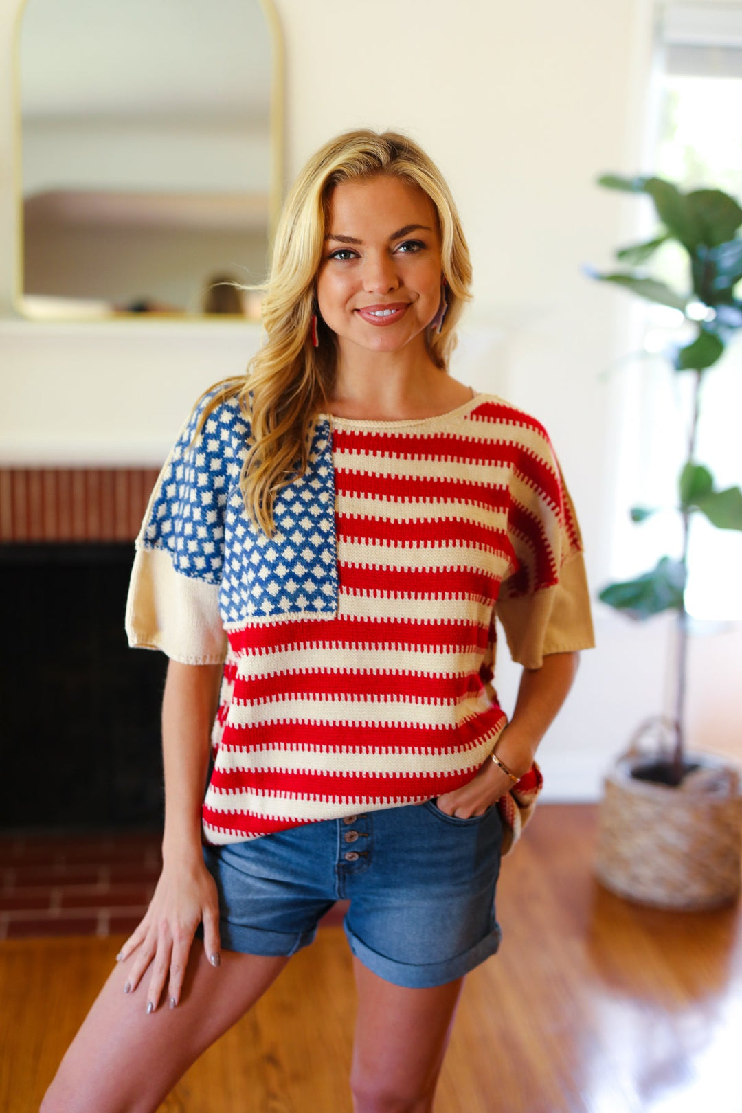 American Flag Jacquard Knit Sweater Top-Haptics-[option4]-[option5]-[option6]-[option7]-[option8]-Shop-Boutique-Clothing-for-Women-Online