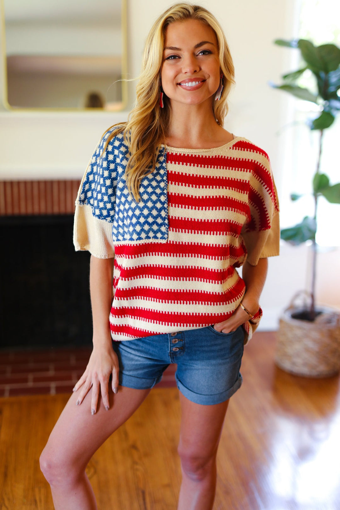 American Flag Jacquard Knit Sweater Top-Haptics-[option4]-[option5]-[option6]-[option7]-[option8]-Shop-Boutique-Clothing-for-Women-Online