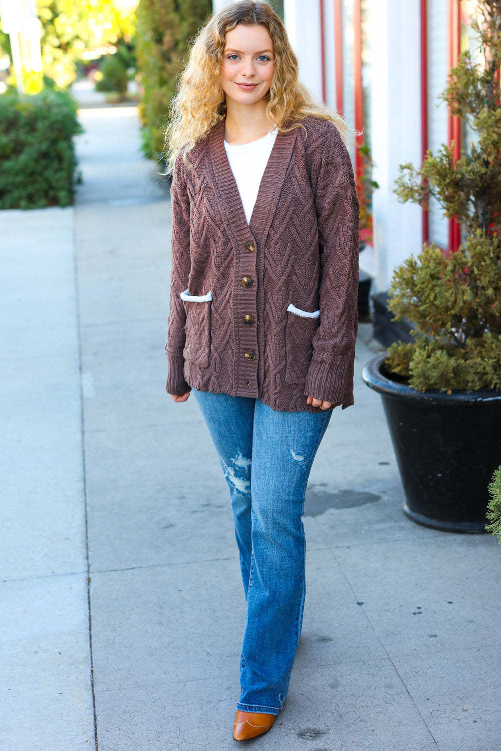 You've Got It Brown Button Down Boyfriend Cardigan-BIBI-[option4]-[option5]-[option6]-[option7]-[option8]-Shop-Boutique-Clothing-for-Women-Online