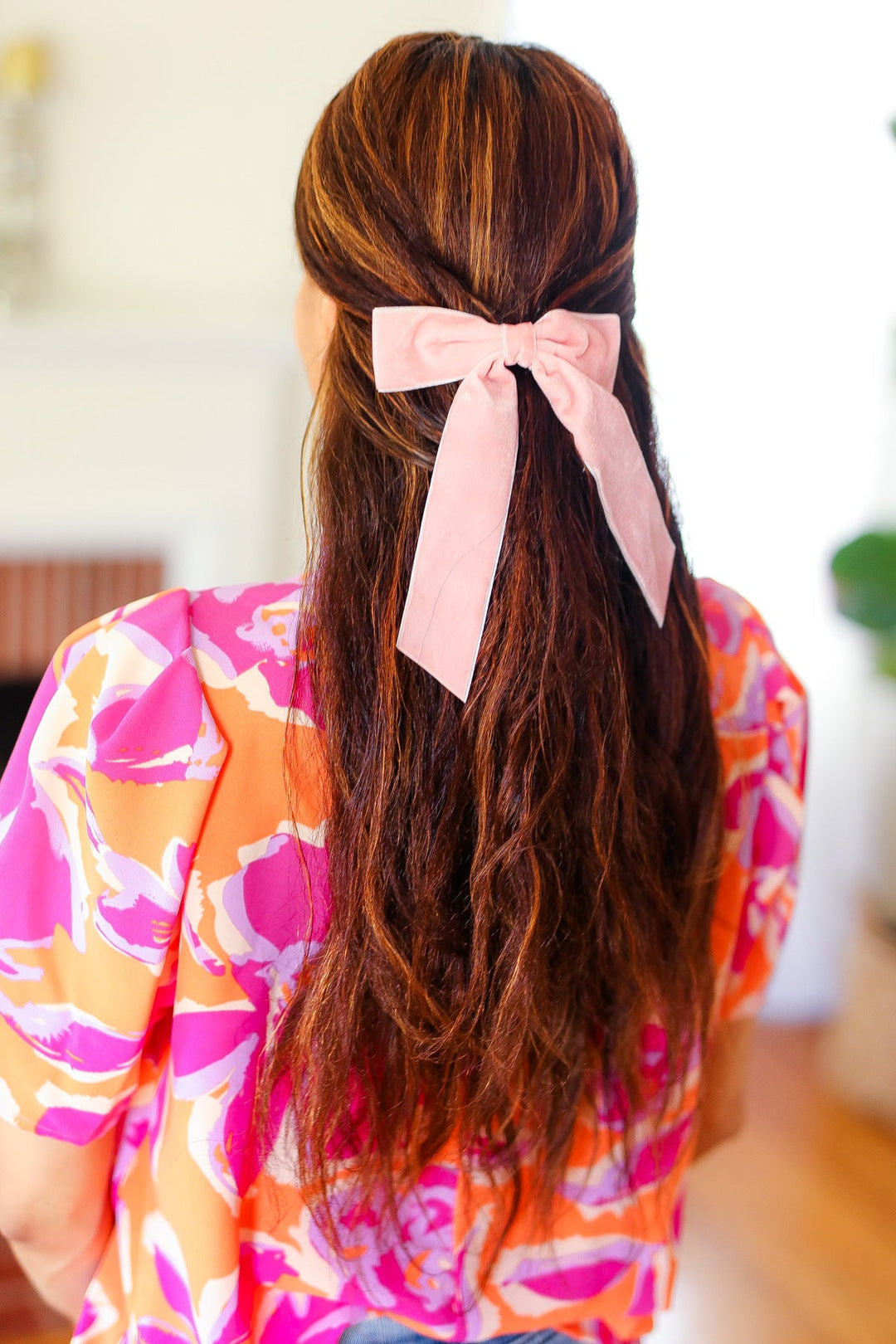 Soft Pink Velvet Barrette Clip Bow-ICON-One Size Fits All-[option4]-[option5]-[option6]-[option7]-[option8]-Shop-Boutique-Clothing-for-Women-Online