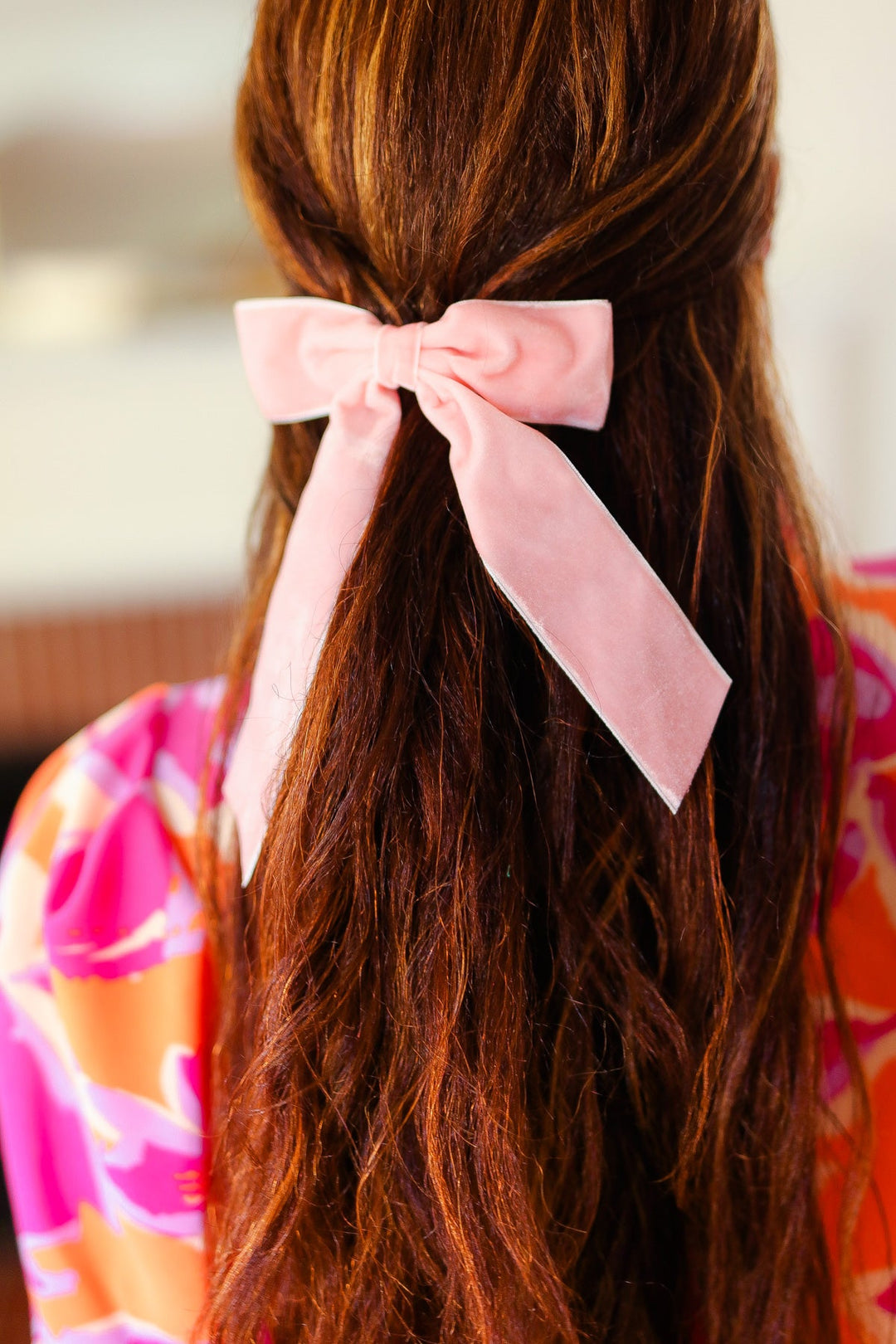 Soft Pink Velvet Barrette Clip Bow-ICON-One Size Fits All-[option4]-[option5]-[option6]-[option7]-[option8]-Shop-Boutique-Clothing-for-Women-Online