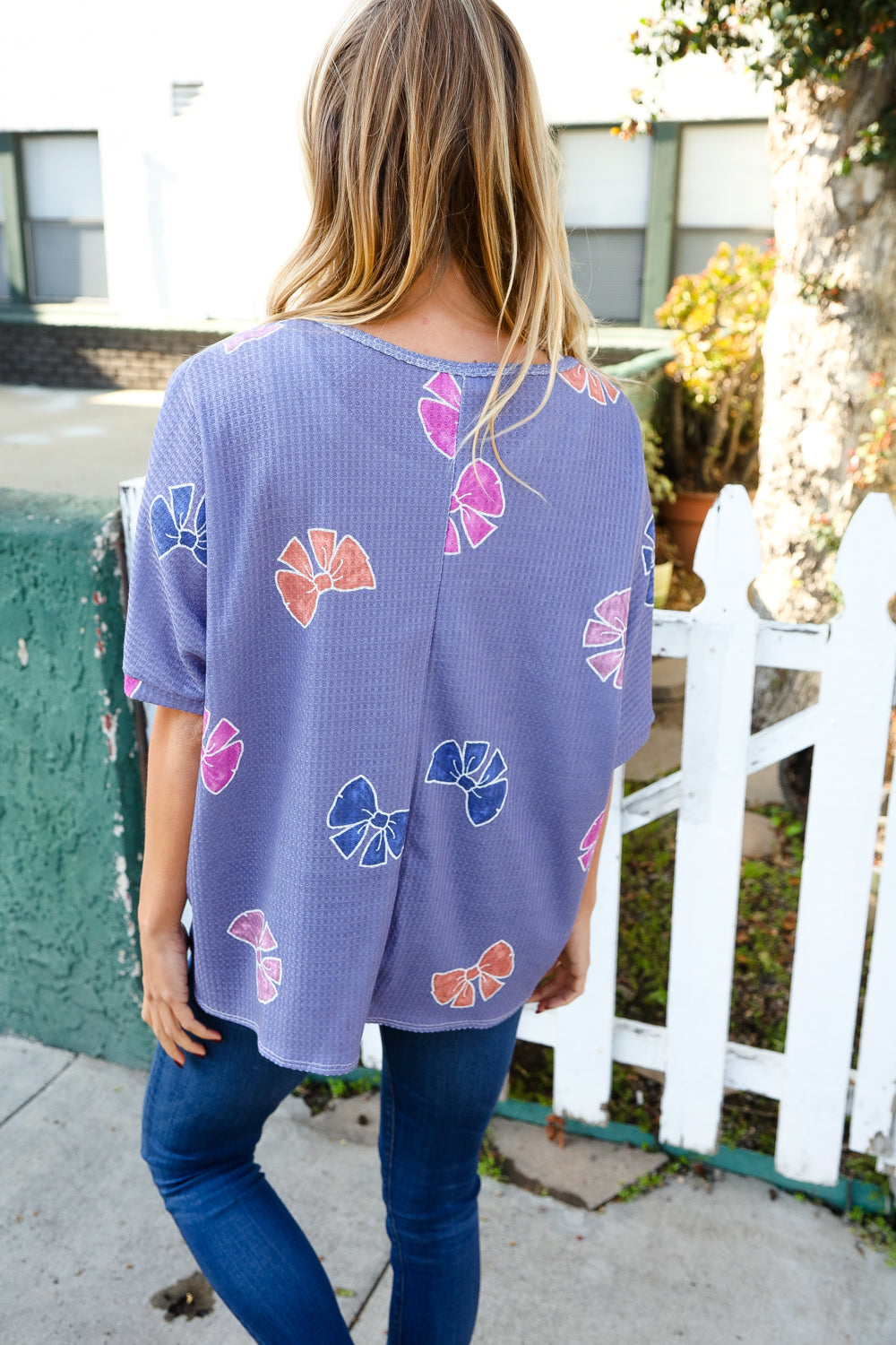 Beautiful You Plum Waffle Knit Dolman Bow Print Pullover-Hopely-[option4]-[option5]-[option6]-[option7]-[option8]-Shop-Boutique-Clothing-for-Women-Online