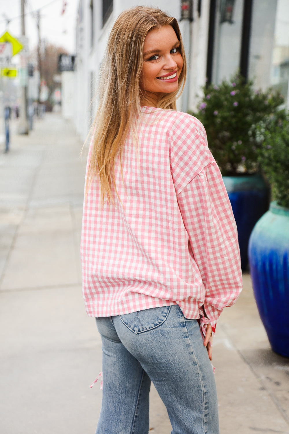 Spell Bound Red & Pink Cotton Ribbon Tie Gingham Pocket Jacket-Haptics-[option4]-[option5]-[option6]-[option7]-[option8]-Shop-Boutique-Clothing-for-Women-Online