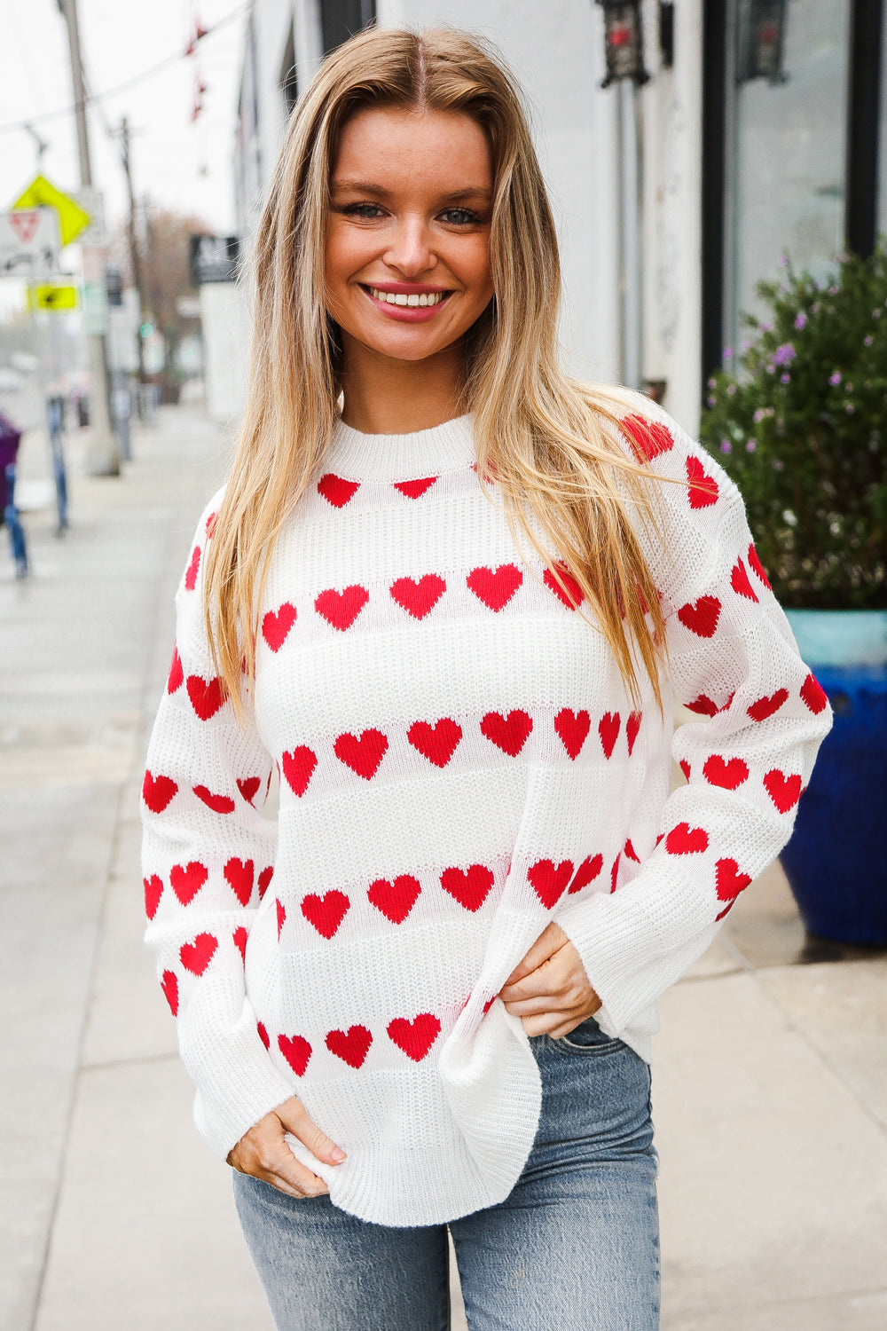 Be Mine White Jacquard Heart Stripe Pullover Sweater-Haptics-[option4]-[option5]-[option6]-[option7]-[option8]-Shop-Boutique-Clothing-for-Women-Online