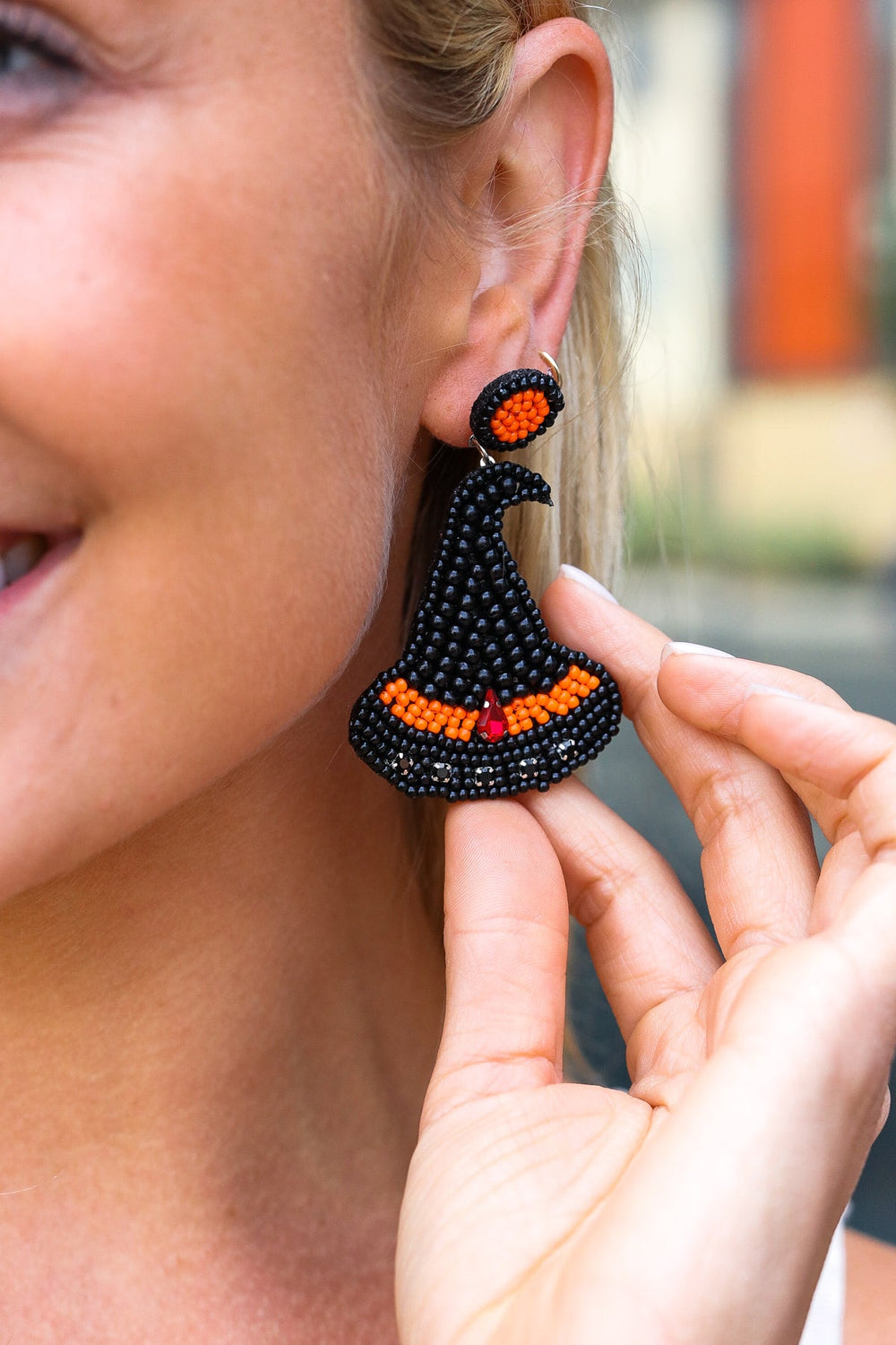 Witch Hat Beaded Halloween Earings-ICON-One Size Fits All-[option4]-[option5]-[option6]-[option7]-[option8]-Shop-Boutique-Clothing-for-Women-Online