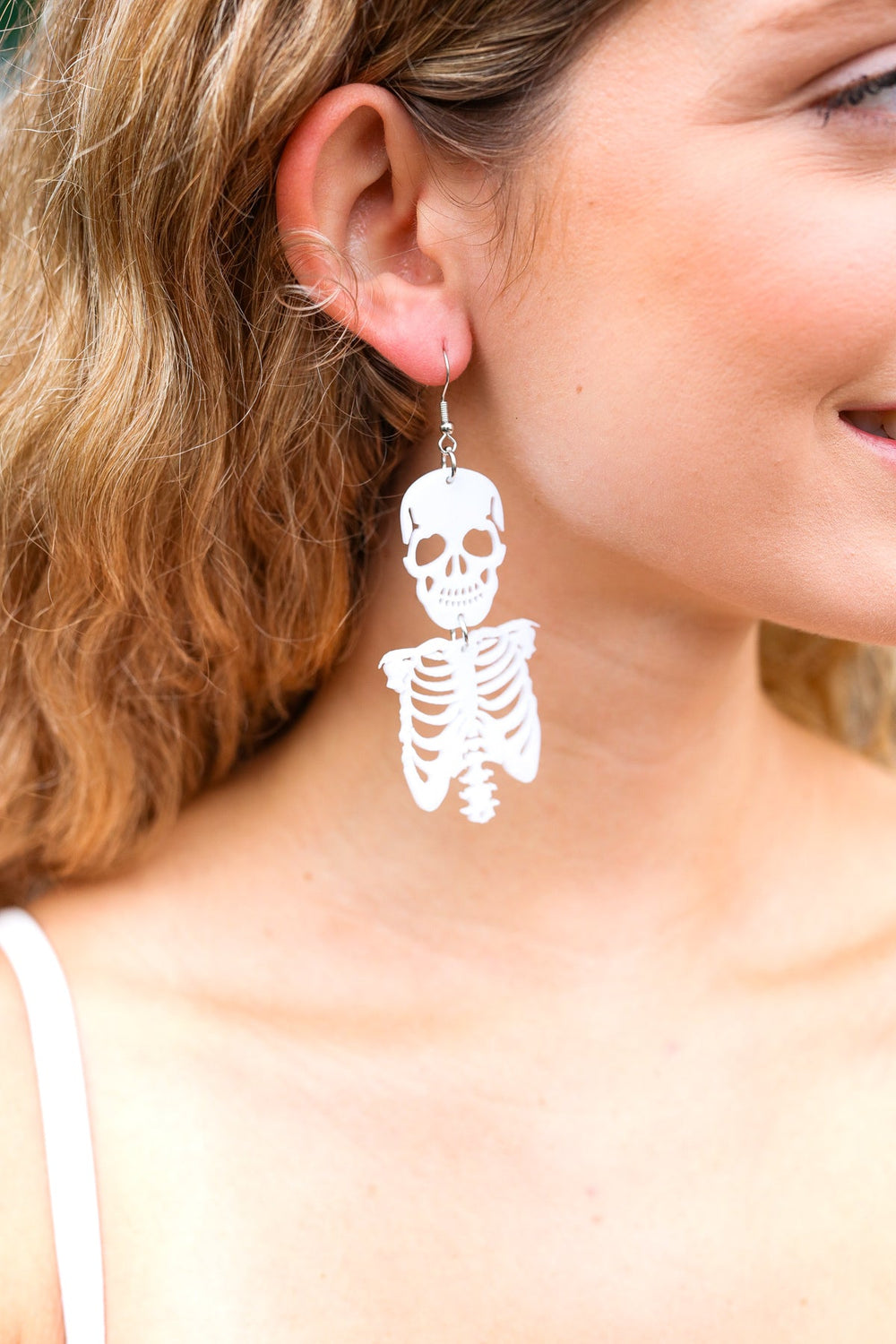 White Skeleton Acrylic Drop Earrings-ICON-One Size Fits All-[option4]-[option5]-[option6]-[option7]-[option8]-Shop-Boutique-Clothing-for-Women-Online