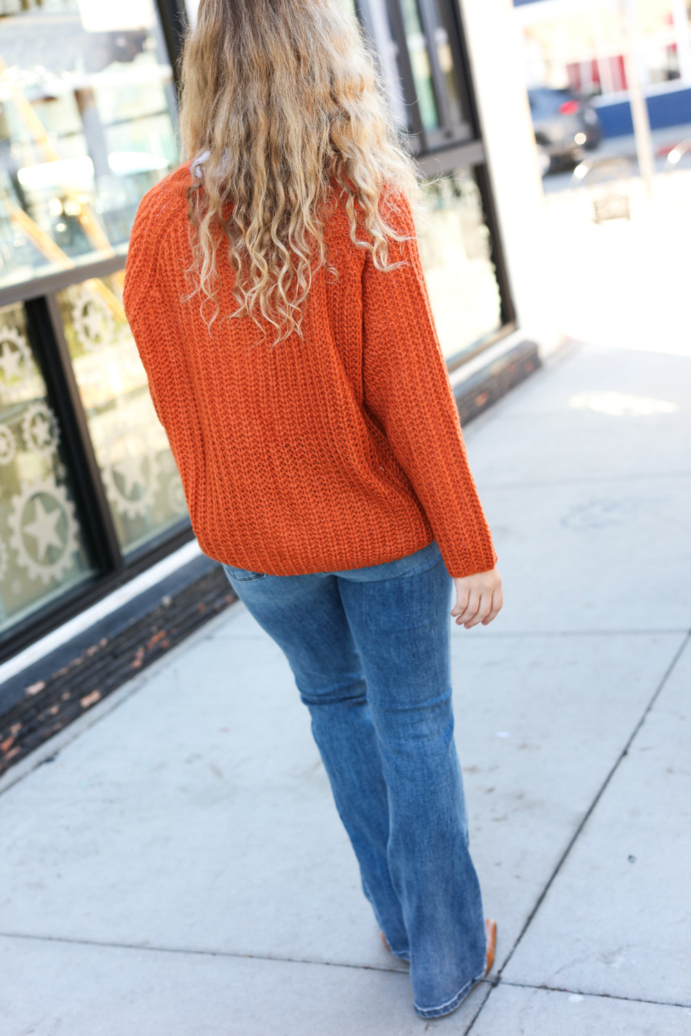 Bibi Better Than Ever Rust Loose Knit Henley Button Sweater-Bloom 2023 Winter Sale-[option4]-[option5]-[option6]-[option7]-[option8]-Shop-Boutique-Clothing-for-Women-Online