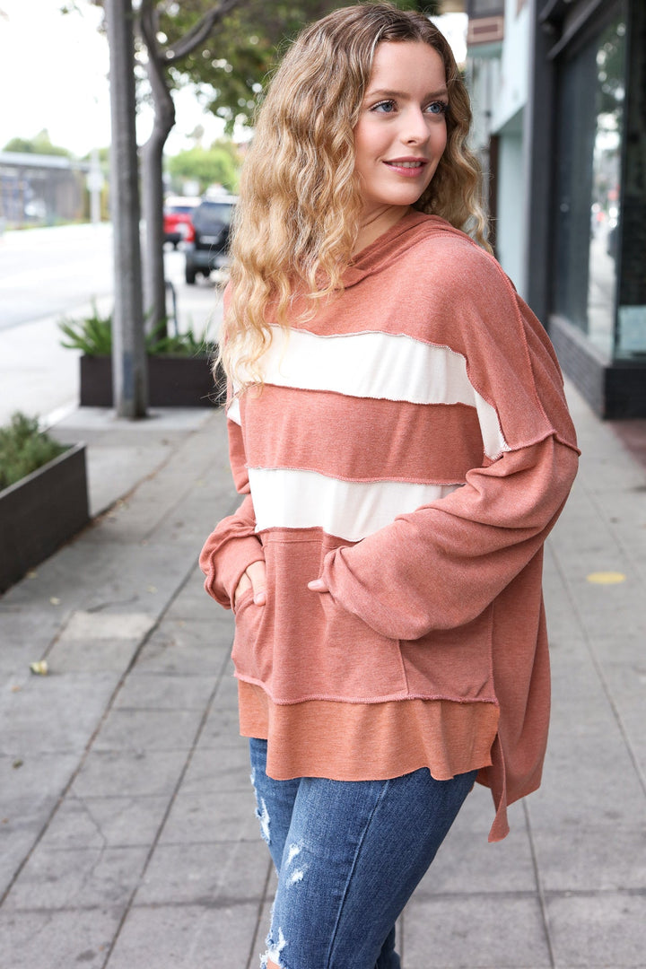 Feeling Playful Rust Stripe Color Block French Terry Hoodie-Haptics-[option4]-[option5]-[option6]-[option7]-[option8]-Shop-Boutique-Clothing-for-Women-Online