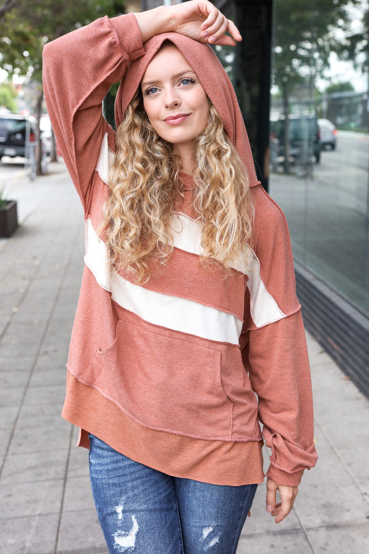 Feeling Playful Rust Stripe Color Block French Terry Hoodie-Haptics-[option4]-[option5]-[option6]-[option7]-[option8]-Shop-Boutique-Clothing-for-Women-Online