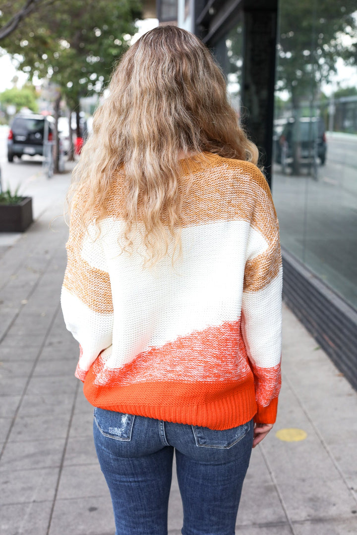 Adorable You Camel & Orange Color Block Sweater-Haptics-[option4]-[option5]-[option6]-[option7]-[option8]-Shop-Boutique-Clothing-for-Women-Online