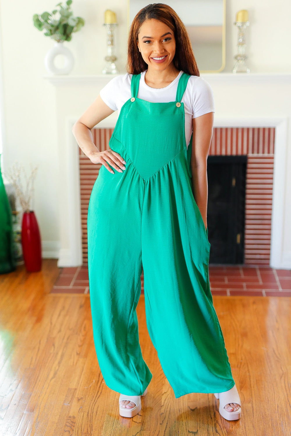 Summer Dreaming Emerald Wide Leg Suspender Overall Jumpsuit-Haptics-[option4]-[option5]-[option6]-[option7]-[option8]-Shop-Boutique-Clothing-for-Women-Online