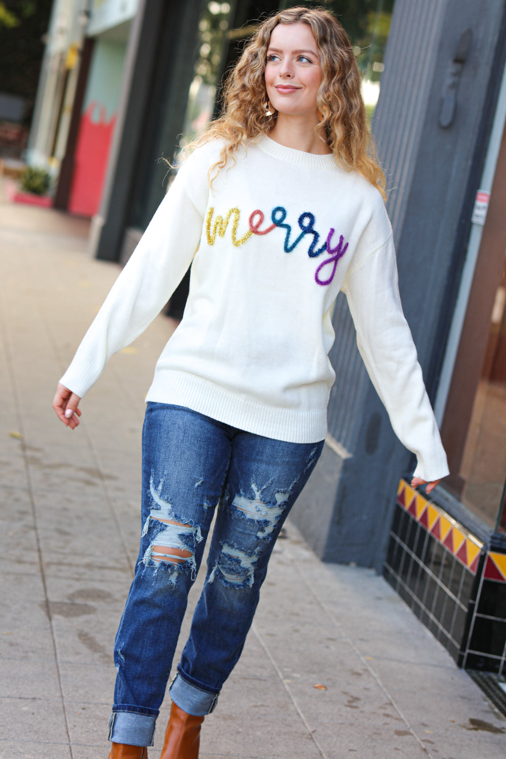 More the Merrier White Pop Up Lurex Sweater-Haptics-[option4]-[option5]-[option6]-[option7]-[option8]-Shop-Boutique-Clothing-for-Women-Online