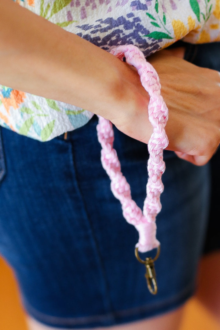 Baby Pink Hand Woven Braid Wristlet Keychain-ICON-One Size Fits All-[option4]-[option5]-[option6]-[option7]-[option8]-Shop-Boutique-Clothing-for-Women-Online