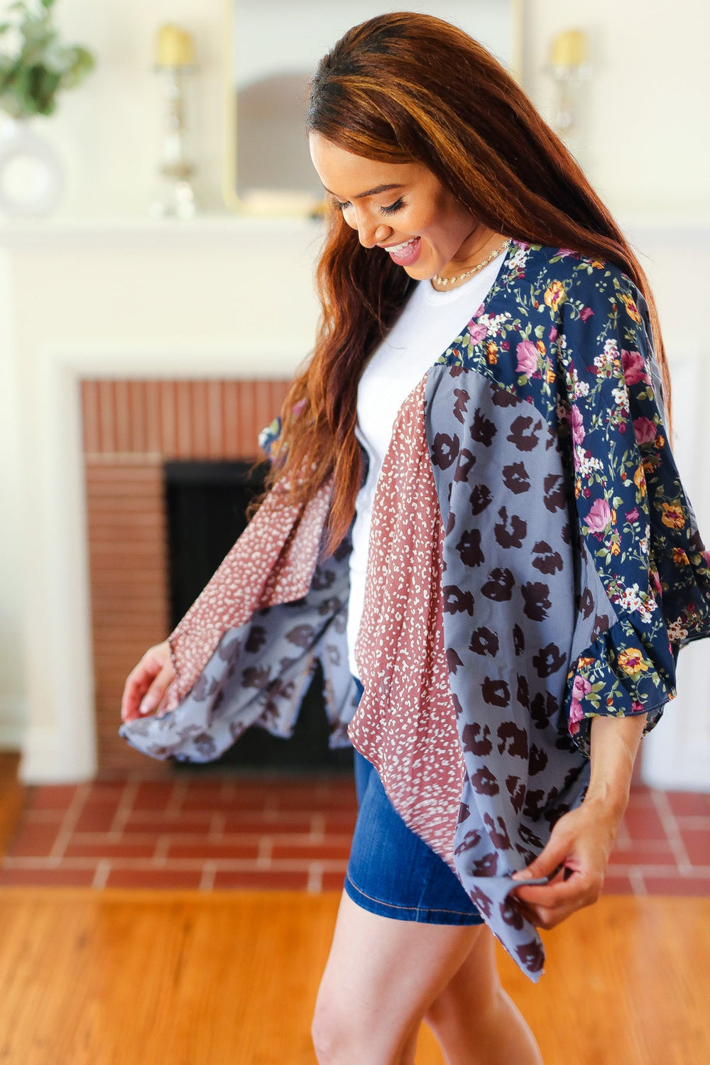 Seize The Day Animal & Floral Print Color Block Kimono-ODDI-[option4]-[option5]-[option6]-[option7]-[option8]-Shop-Boutique-Clothing-for-Women-Online