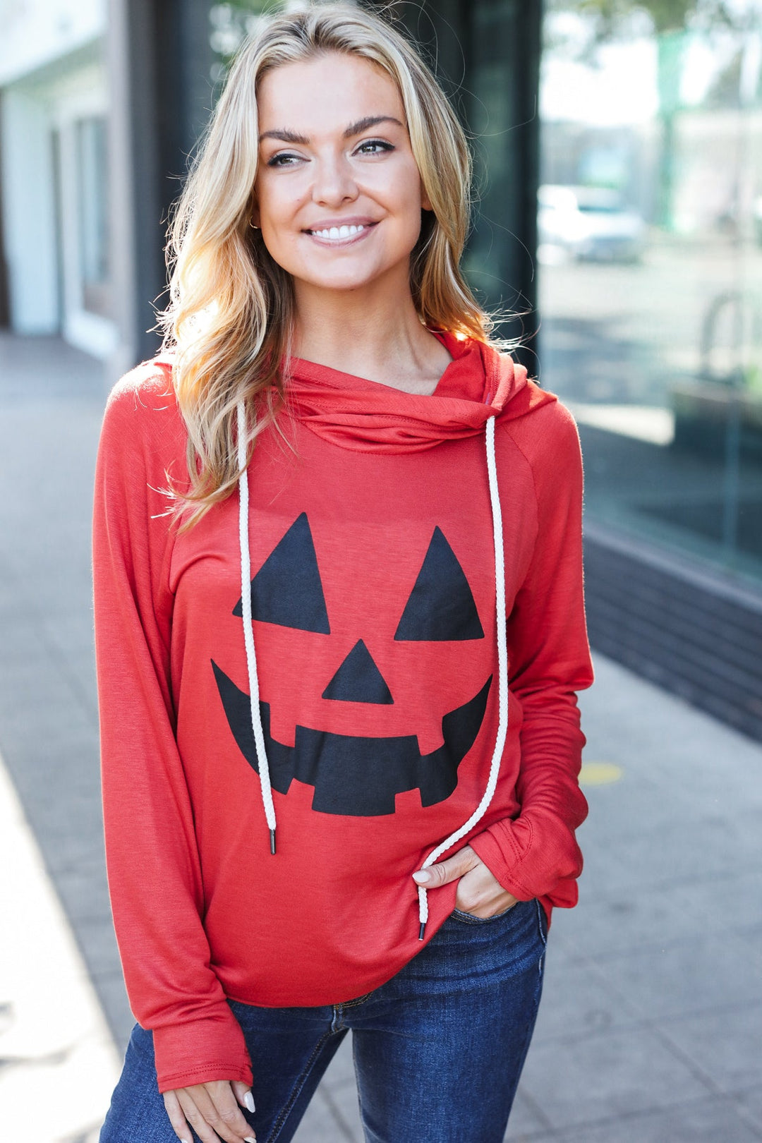 Orange Jack-O-Lantern French Terry Thumb Hole Double Hoodie-Vanilla Bay-[option4]-[option5]-[option6]-[option7]-[option8]-Shop-Boutique-Clothing-for-Women-Online