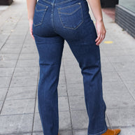 Judy Blue Dark Wash High Waisted Straight Fit Jeans-Judy Blue-[option4]-[option5]-[option6]-[option7]-[option8]-Shop-Boutique-Clothing-for-Women-Online